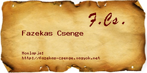 Fazekas Csenge névjegykártya
